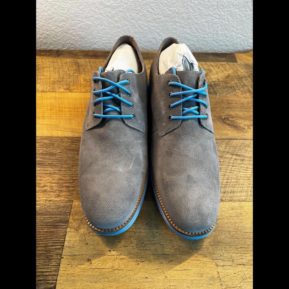 Cole Haan Orig Grand Plain Toe Mens Size 13 Ironstone Gray & Pacific Blue-C29239
